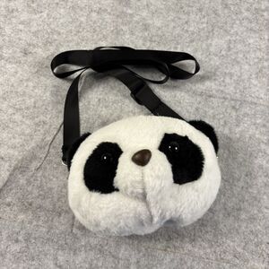 Panda Crossbody Bag Plush w/ Adjustable Strap & Zip Closure 7" x 5" EUC